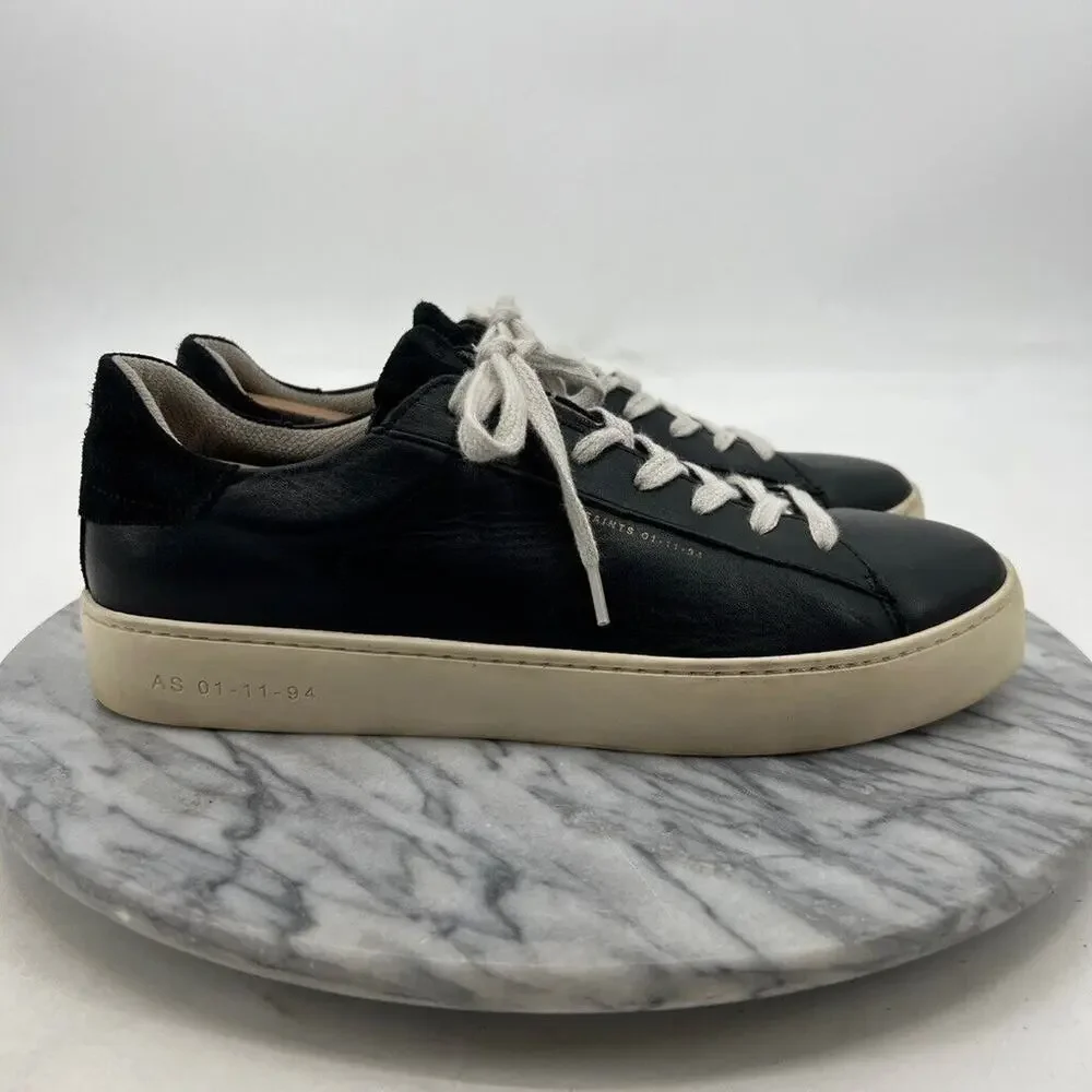 Allsaints Womens 10 Sneaker Black Leather Low Top Shana Trainer *Missing Insoles